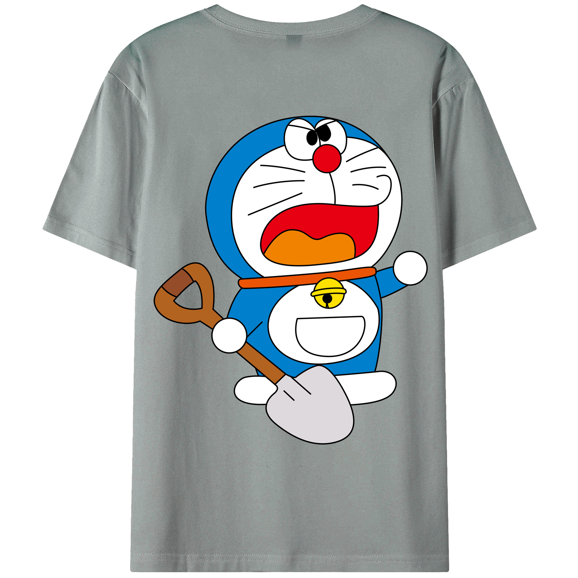 （画像用） ドラえもん Doraemon 綿100％ メンズ半袖Tシャツ（バックプリント） 通気性